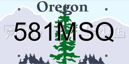 581MSQ Oregon License Plate