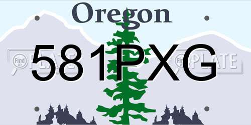 581PXG Oregon License Plate
