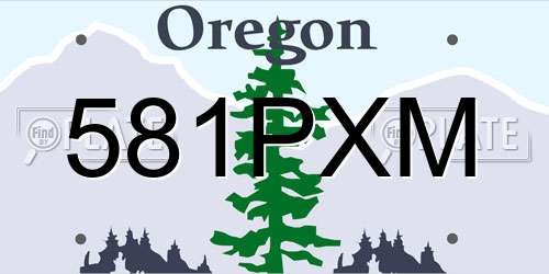 581PXM Oregon License Plate