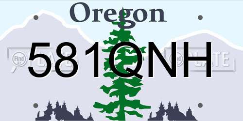 581QNH Oregon License Plate