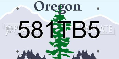 581TB5 Oregon License Plate