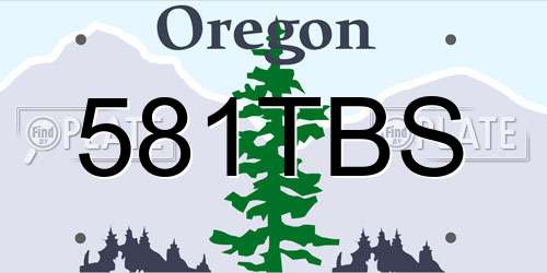 581TBS Oregon License Plate