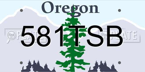 581TSB Oregon License Plate