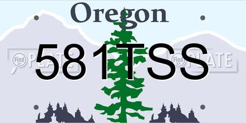 581TSS Oregon License Plate