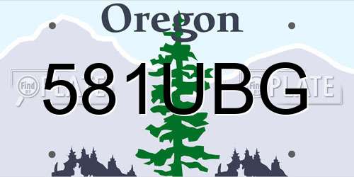 581UBG Oregon License Plate