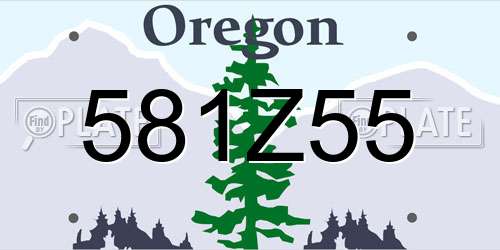 581Z55 Oregon License Plate