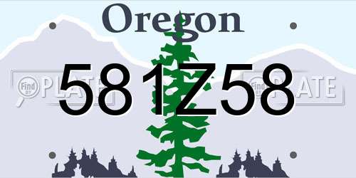 581Z58 Oregon License Plate