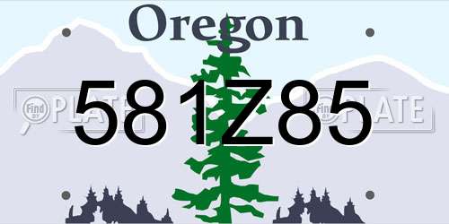 581Z85 Oregon License Plate