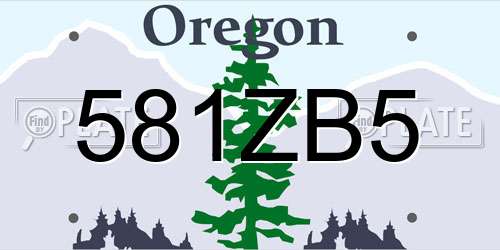 581ZB5 Oregon License Plate