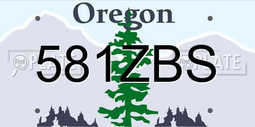 581ZBS Oregon License Plate