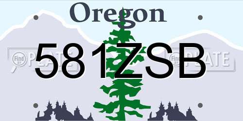 581ZSB Oregon License Plate