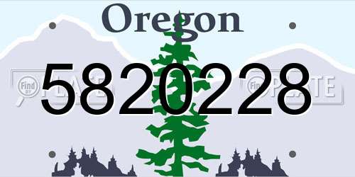 5820228 Oregon License Plate