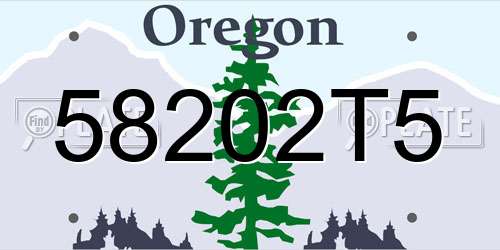 58202T5 Oregon License Plate