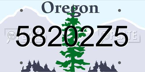 58202Z5 Oregon License Plate