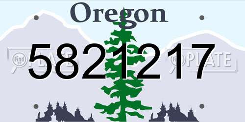 5821217 Oregon License Plate