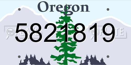 5821819 Oregon License Plate