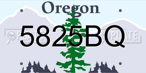 5825BQ Oregon License Plate