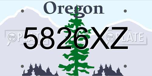 5826XZ Oregon License Plate