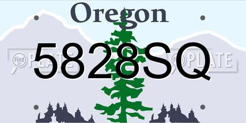 5828SQ Oregon License Plate