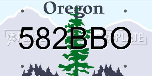 582BBO Oregon License Plate