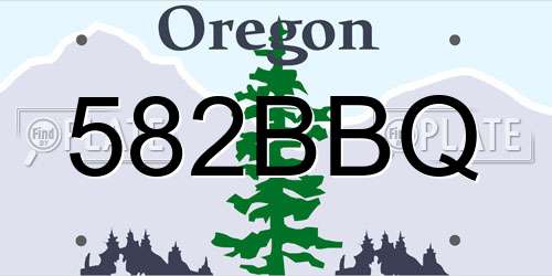 582BBQ Oregon License Plate