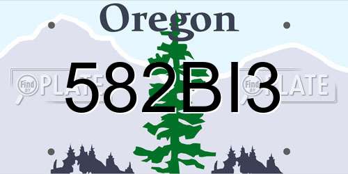 582BI3 Oregon License Plate