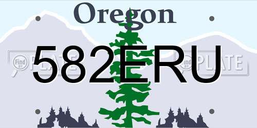 582ERU Oregon License Plate