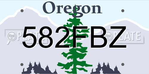 582FBZ Oregon License Plate