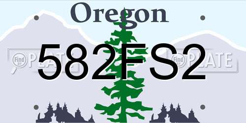 582FS2 Oregon License Plate