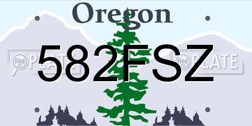 582FSZ Oregon License Plate