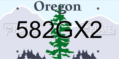 582GX2 Oregon License Plate