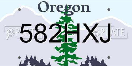 582HXJ Oregon License Plate