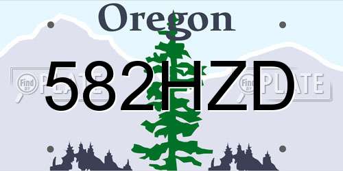 582HZD Oregon License Plate