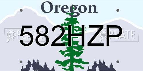 582HZP Oregon License Plate
