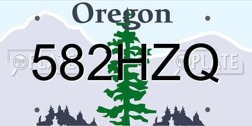 582HZQ Oregon License Plate