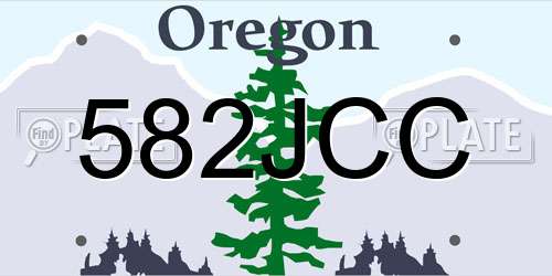 582JCC Oregon License Plate