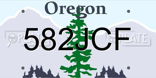 582JCF Oregon License Plate