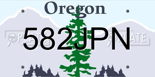 582JPN Oregon License Plate