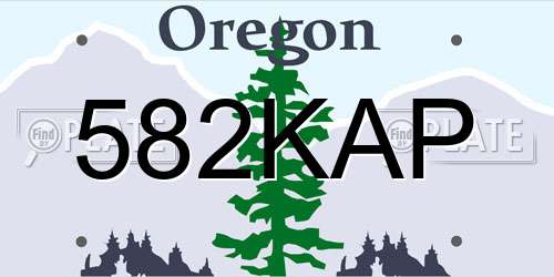 582KAP Oregon License Plate