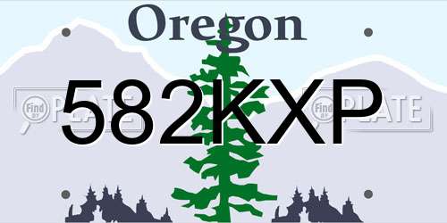 582KXP Oregon License Plate