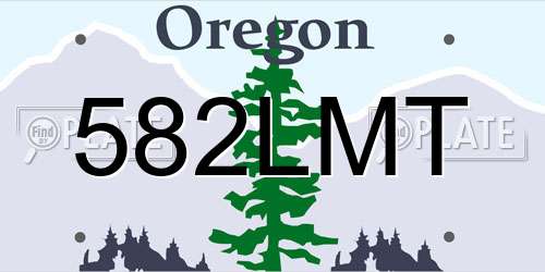 582LMT Oregon License Plate