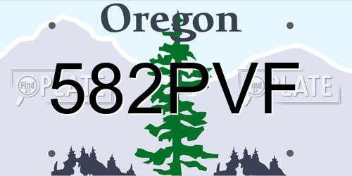 582PVF Oregon License Plate