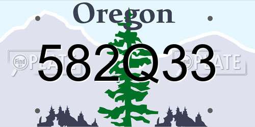 582Q33 Oregon License Plate