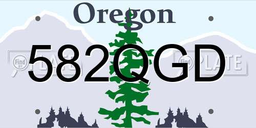 582QGD Oregon License Plate
