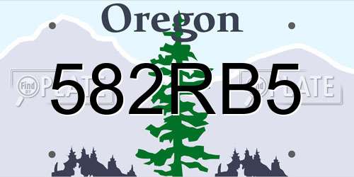 582RB5 Oregon License Plate
