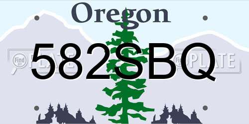 582SBQ Oregon License Plate
