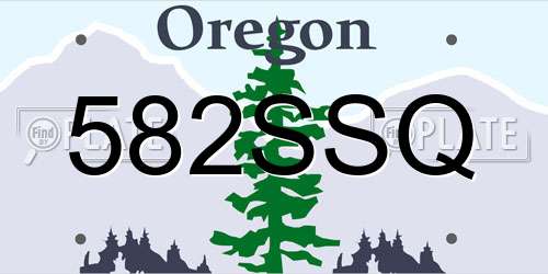 582SSQ Oregon License Plate