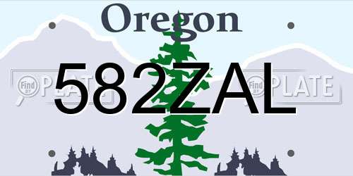 582ZAL Oregon License Plate