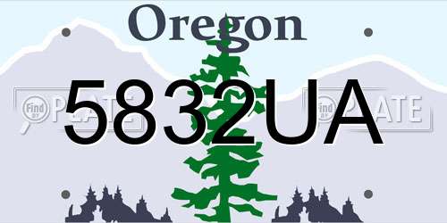 5832UA Oregon License Plate