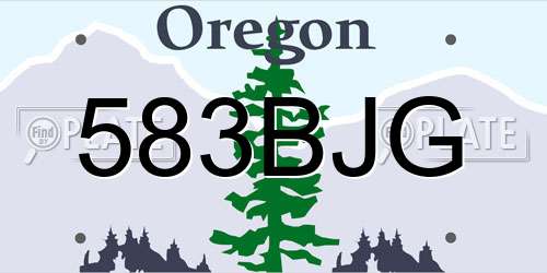 583BJG Oregon License Plate